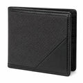 Portefeuille homme 11.5 x 9.5 x 1.5 cm noir en textile tissé et matière synthétique pliant