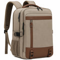 Sac à dos 30 x 18 x 45 cm en tissu beige et marron pour ordinateur style urbain