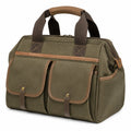 Sac de voyage 40 cm en toile kaki et similicuir style vintage