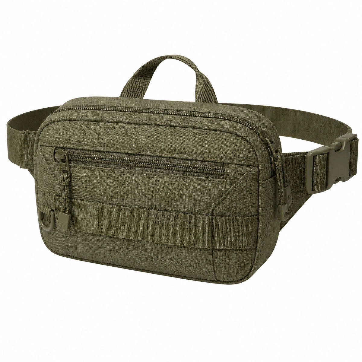 Sac banane 24 x 7 x 15 cm en textile vert kaki - rangement mains libres