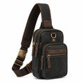 Sac bandoulière 18 x 10 x 32 cm en similicuir noir marron pour usage quotidien à compartiments zippés