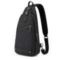 Sac à bandoulière 18 x 8 x 32 cm en tissu synthétique noir avec sangle réglable