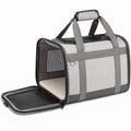Sac de transport pour animaux 45 x 28 x 30 cm en polyester gris avec panneaux en maille