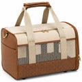 Sac de transport pour animal 45 x 28 x 30 cm en textile beige et marron avec aérations