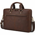 Sacoche ordinateur portable 40 cm en similicuir marron avec bandoulière réglable